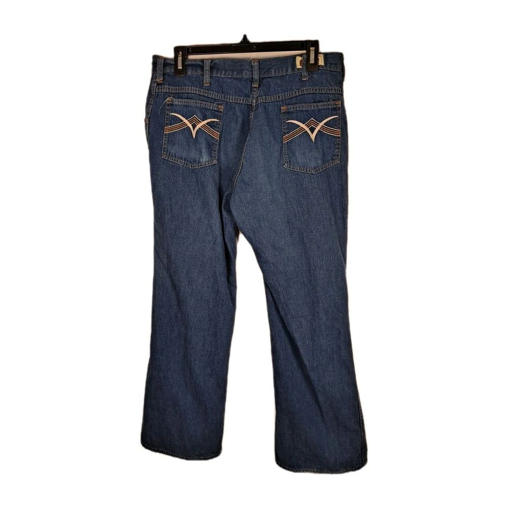 Vintage Live Ins Jeans Size 38M (33 X 29) 70s Embroidered Flare Leg